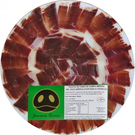 10 sobres paleta de cebo de campo ibérica 50'% raza ibérica Rivera a cuchillo