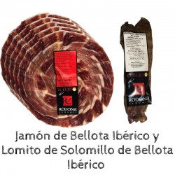 Solomillo de Bellota Ibérico curado 500 grs + 5 sobres Jamón de Bellota 50% raza ibérica cortado a cuchillo