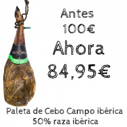 Paleta de Cebo de Campo Ibérica 50% raza Ibérica Don Eusebio