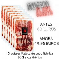 10 sobres de paleta de cebo Ibérica 50% raza ibérica a máquina
