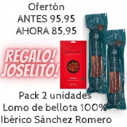 Pack Lomo de Bellota 100% Ibérico Sánchez Romero + Regalo Sobre Chorizo Joselito
