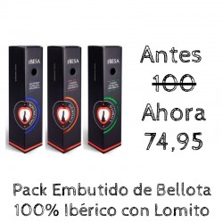 Pack Embutidos de Bellota 100% ibéricos Lomo,chorizo y salchichón