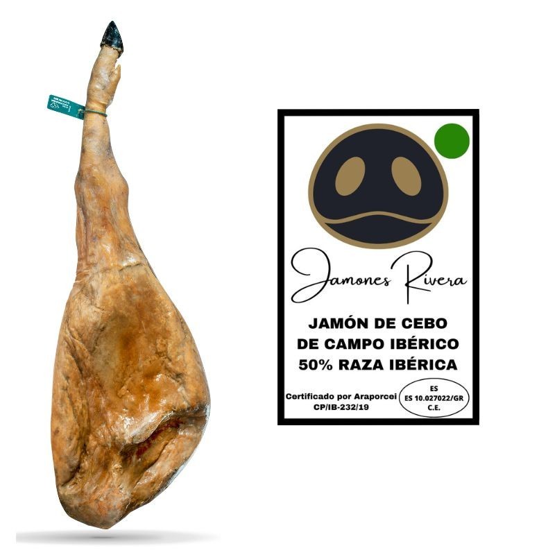 Jamón de Cebo de Campo Ibérico 50% raza Ibérica Rivera