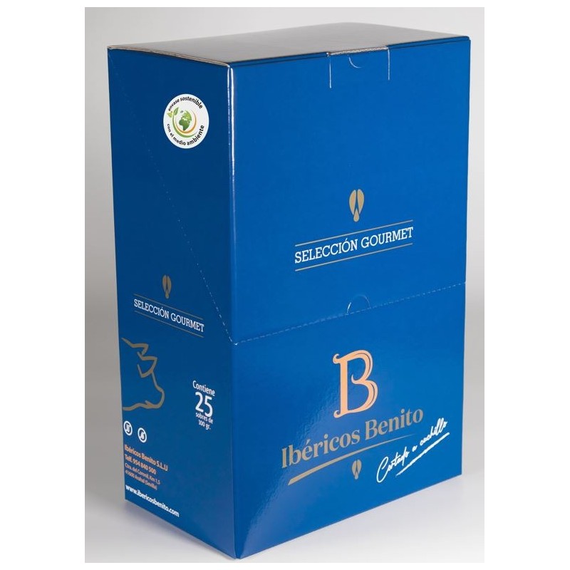 25 sobres Paleta Selección Gourmet etiqueta negra Benito cortada a cuchillo