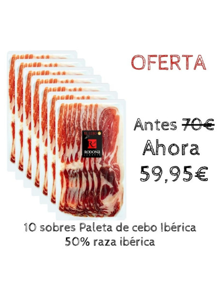 Paleta de cebo Ibérica 50% raza ibérica barata loncheada
