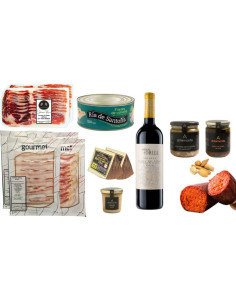 Cesta de navidad Ibérica Gourmet Rivera con queso, embutidos, paleta ibérica. 2