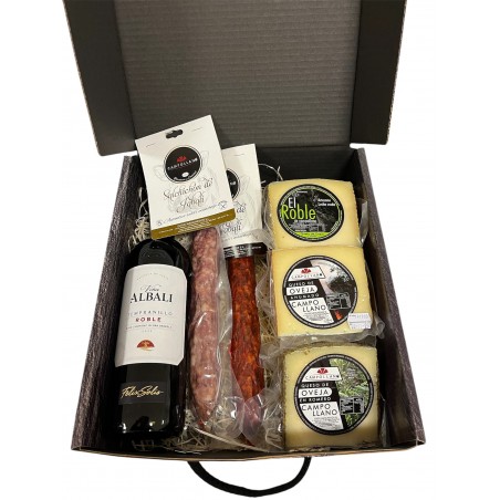 Cesta Navidad  Nº 3 Campollano Quesos, Embutidos de caza y Vino Tinto