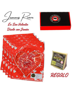 Jamón ibérico Rivera cortado San Valentín - JamonesRivera.com