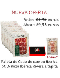 Paleta de cebo de campo Ibérica 50% raza ibérica loncheada Rivera Oferta