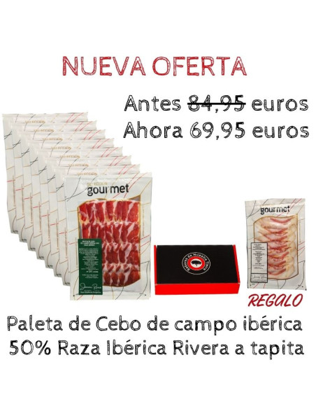 Paleta de cebo de campo Ibérica 50% raza ibérica loncheada Rivera Oferta
