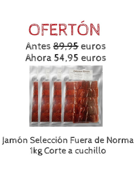 Oferta 1kg de Jamón Selección RIVERA 100% Natural loncheado