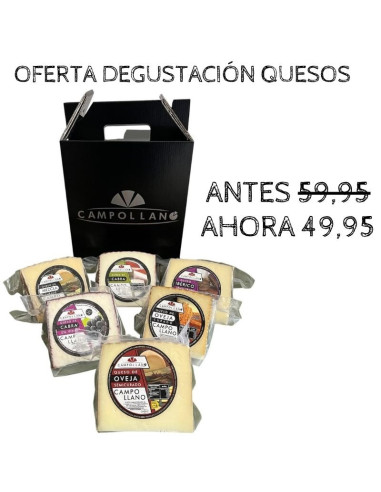 Oferta Cesta de navidad con quesos de cabra, mezcla y oveja Campollano