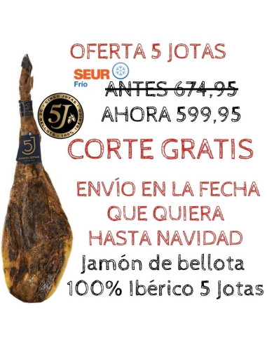 Jamón Ibérico de bellota 5J Jabugo en oferta Black Friday