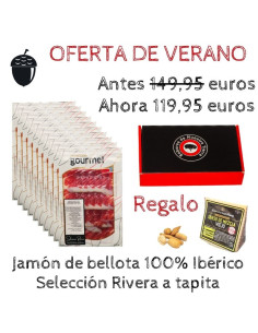 Jamón de Bellota 100% Ibérico Oferta Pata negra Rivera Cortado a tapita