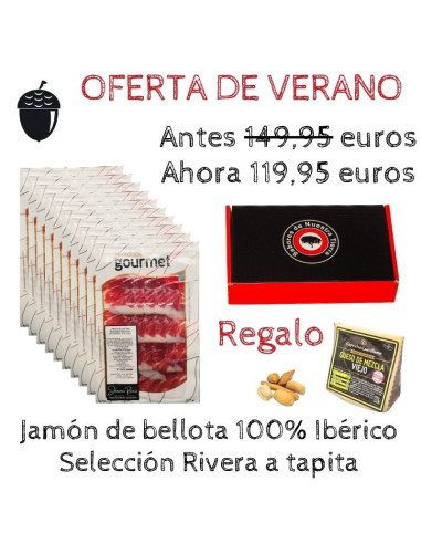 Jamón de Bellota 100% Ibérico Oferta Pata negra Rivera Cortado a tapita